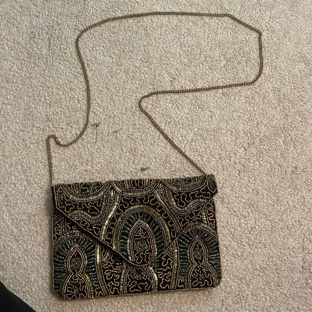 black beaded crossbody